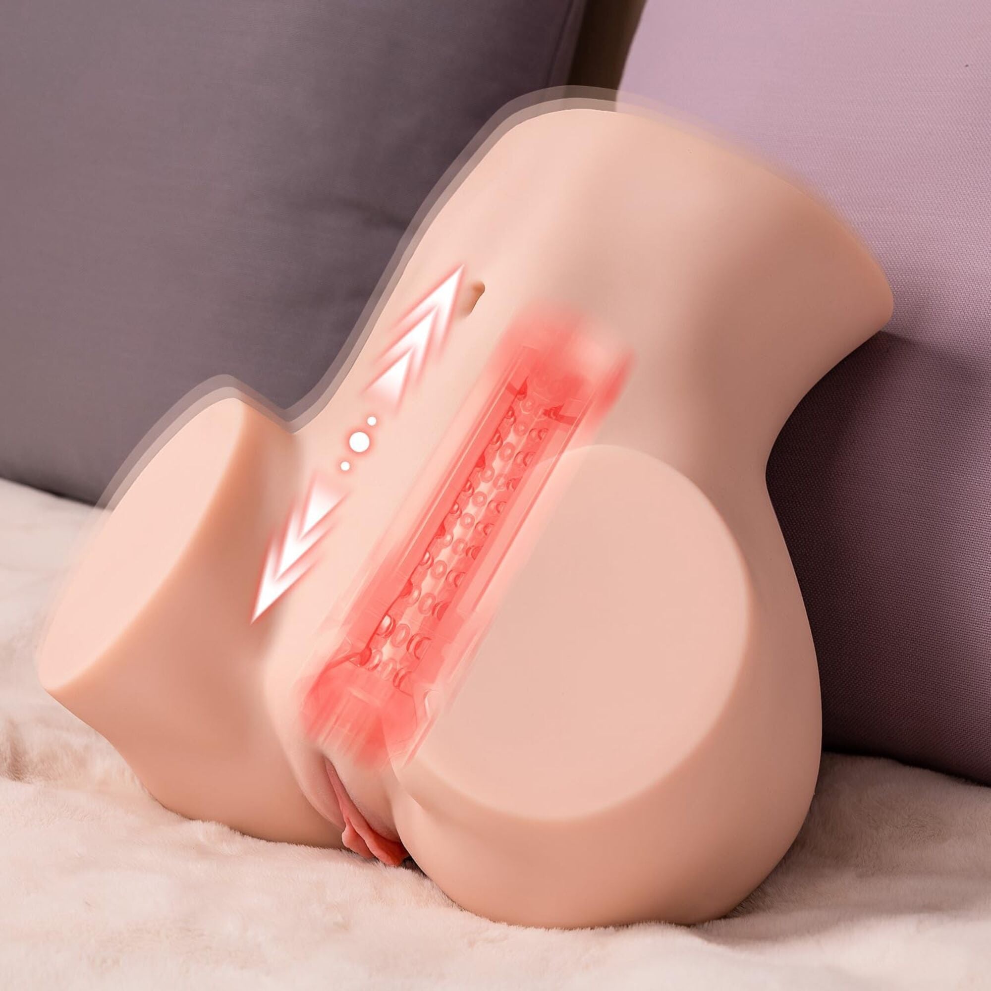 Thrusting Vibration Sex Doll Adult Toys 3D Lifelike Soft Butt - 16.4LB - Sydni