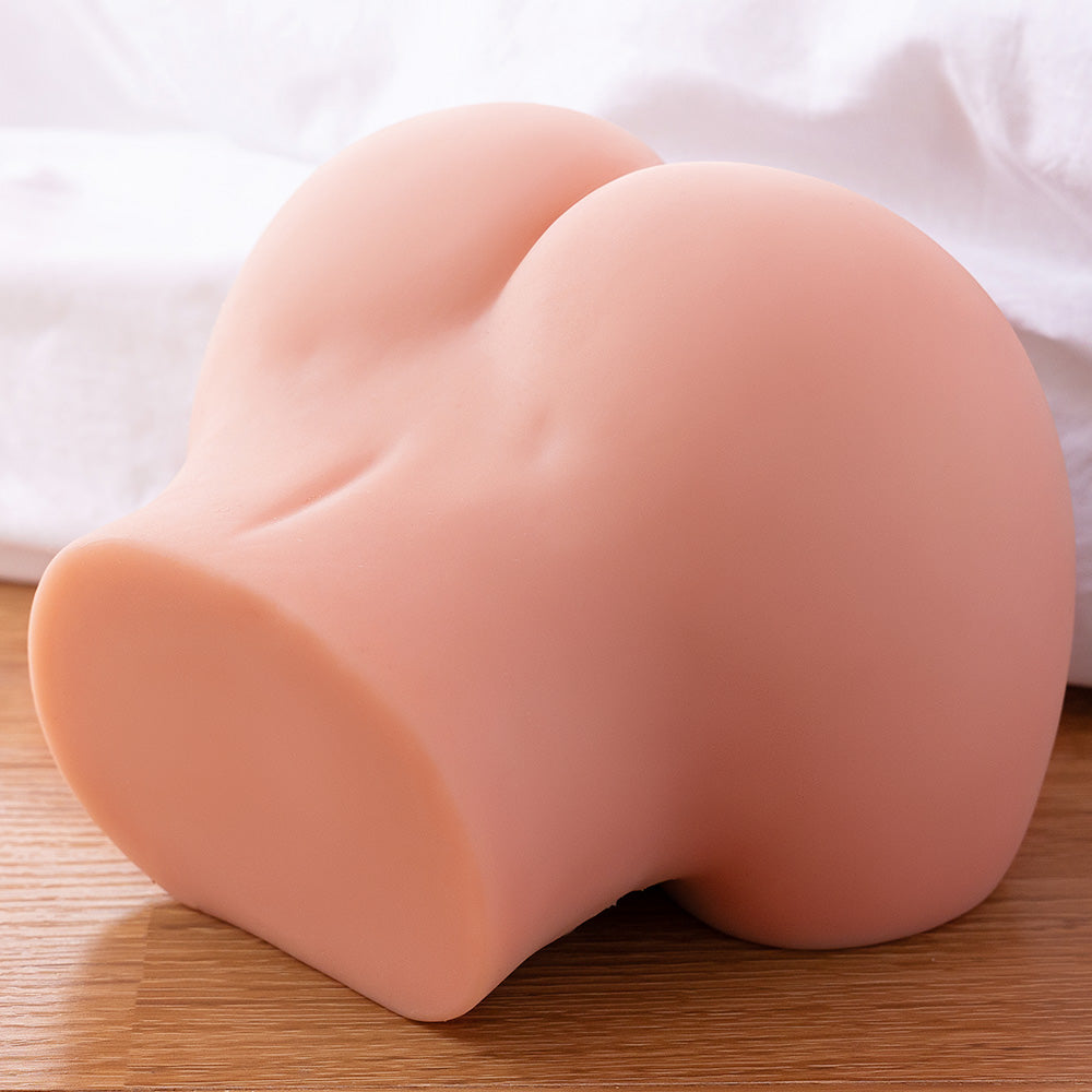 Adult realistic male butt sex toy with thrusting vibration, back view