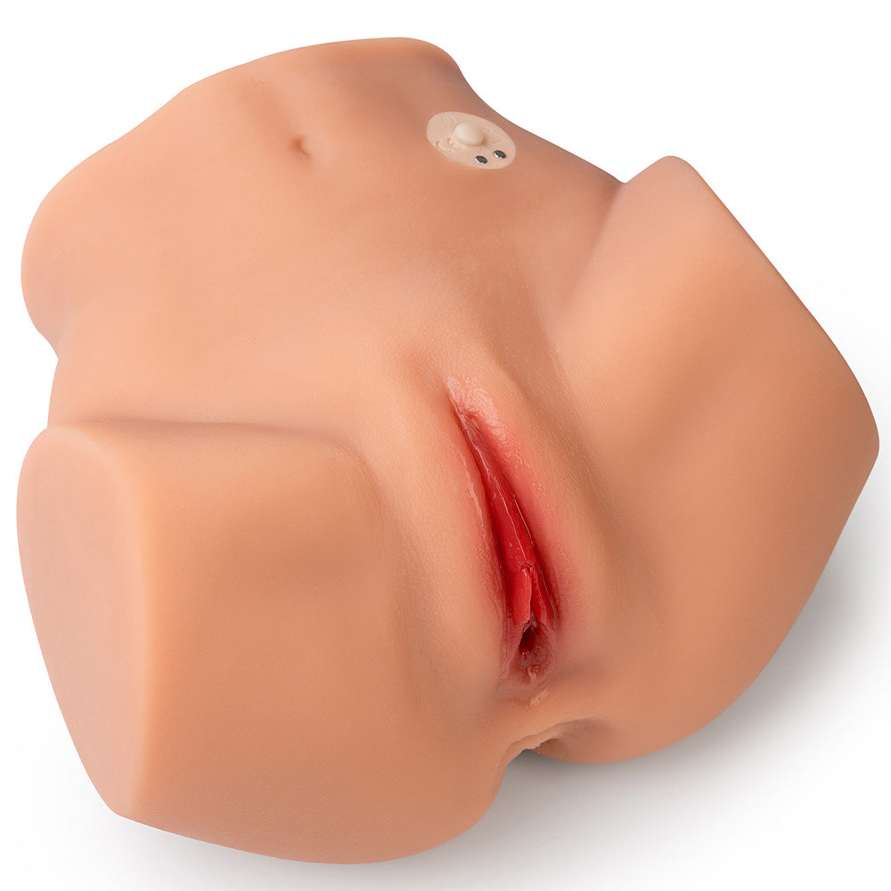 Female love doll lower body shown from behind with pronounced curves