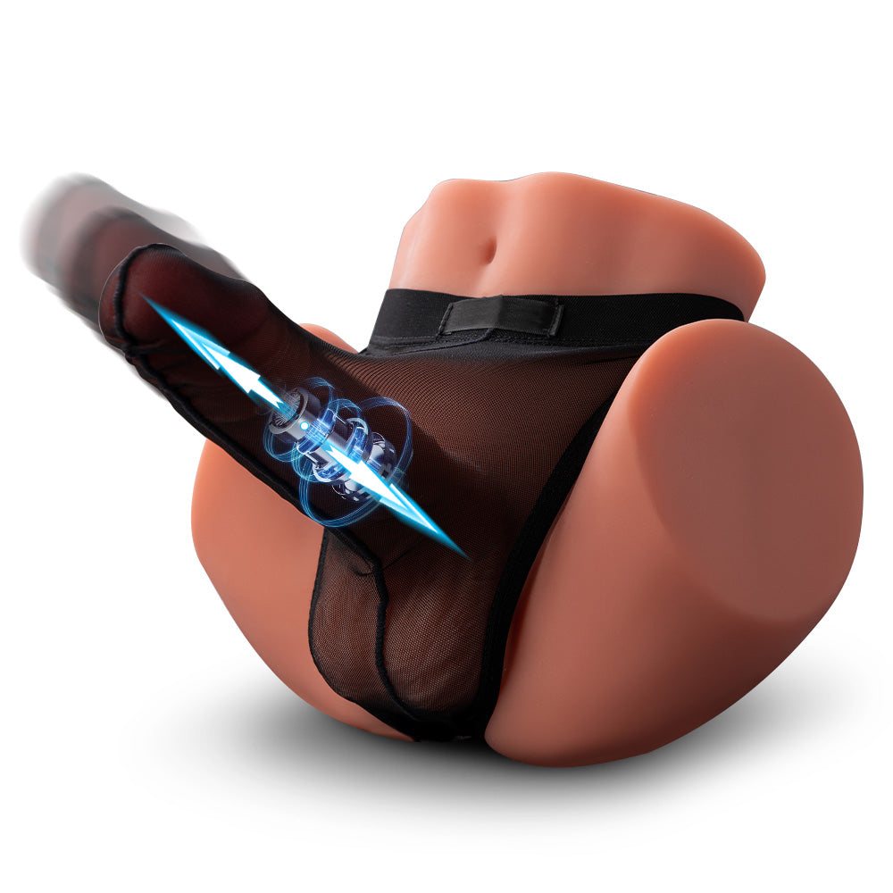 Male doll buttocks close-up highlighting material quality