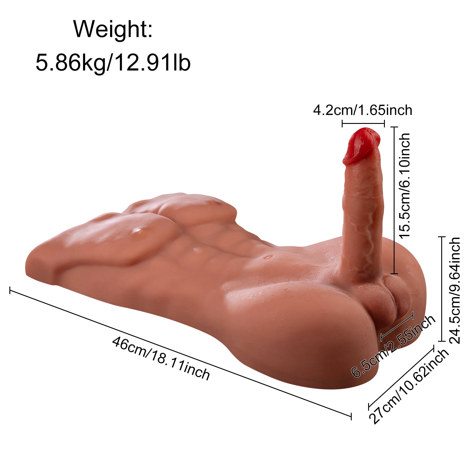 Male body measurement diagram for realistic body modeling