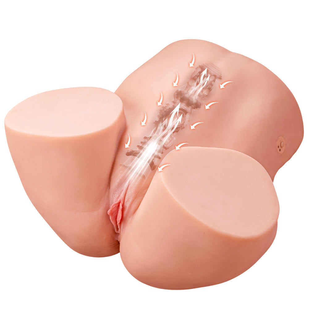 Realistic TPE sex doll torso front shot showing natural curves and firm butt