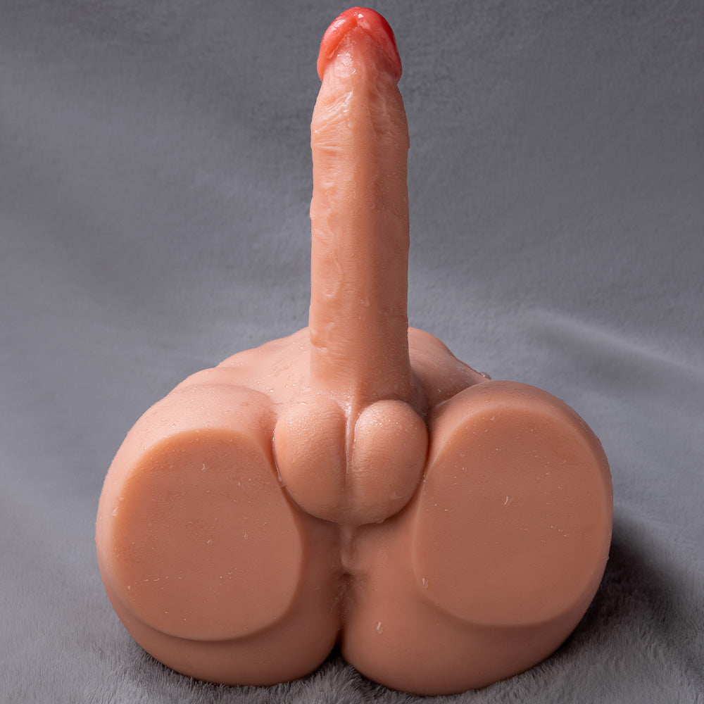 Sex doll with thrusting and pulsating dildo showing multiple frequency and speed modes