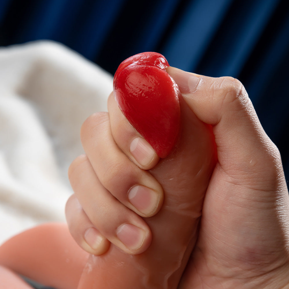 Realistic male sex toy with thrusting dildo feature, lifelike butt and smooth skin